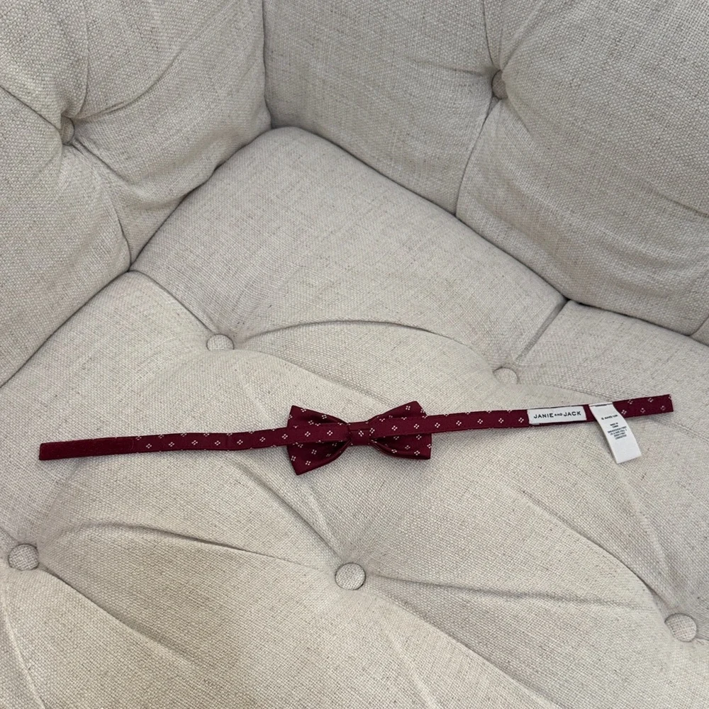 Janie and Jack Burgundy Patterned Bow Tie